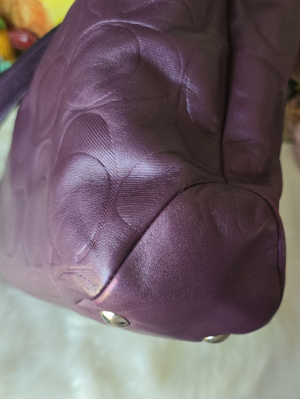 Coach Soho Purple Leather Signature Buckle Tote with Hangtag GUC - Picture 9 of 16